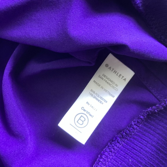 Athleta Zephyr Crop Tee -Poseduin Blue -Size M - Picture 5 of 6